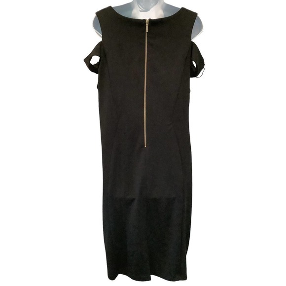 RN STUDIO by RONNINICOLE BLACK STRETCH COLD SHOULDER DRESS 14W - Picture 5 of 7